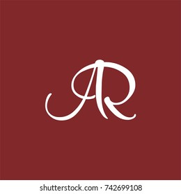 AR logo initial letter design template vector