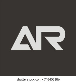 AR logo initial letter design template vector