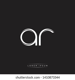 AR Logo Initial Letter Split Lowercase Monogram Logo Black Background EPS 10