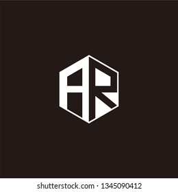 AR Logo Initial Monogram Negative Space Designs Templete