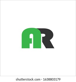 AR Logo Letter Design Vector with Green and Black Colors.