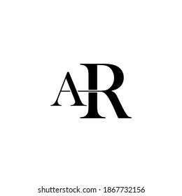 AR Logo. Letter Design Vector with Black Colors.