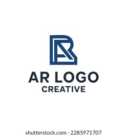 AR Logo Letter Design Vector flat