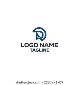 Letra de logotipo AR plano vector de diseño