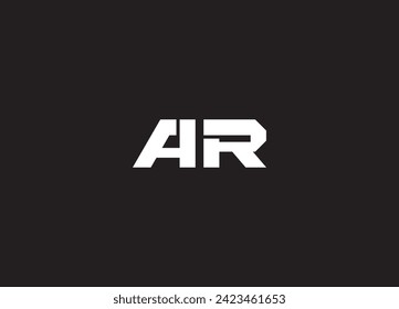 Vector de diseño de carta con logotipo AR con colores rojo y negro.