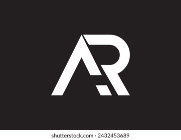 AR Logo Letter Design Vector with Red