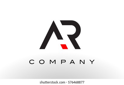 AR Logo.  Letter Design Vector with Red and Black Colors.