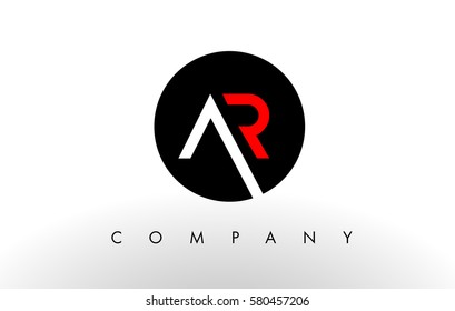 AR Logo Letter Design Vector with Red and Black Colors.