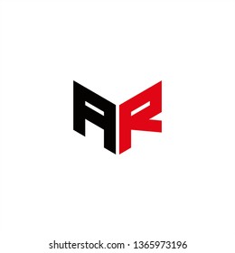AR Logo Letter Initial With Red and Black Colors