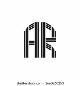 AR Logo monogram outline style linked isolated on white background