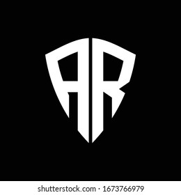 AR logo monogram with shield shape design template