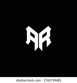 ar logo monogram with shield shape design template