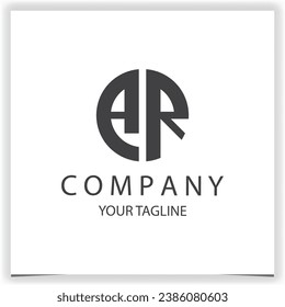 AR Logo monogram simple and modern circle black colour design template premium elegant vector eps 10