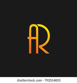 AR logo with A R initials concept vector
