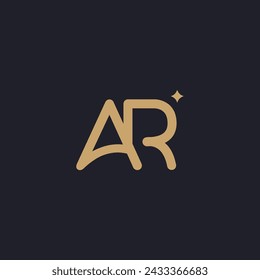 AR Logo. Vector Graphic Branding Letter Element. White Background
