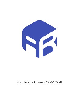 AR Logo.. Vector Graphic Business Branding Letter Element Illustration. Cube Negative Space Design. White Background
