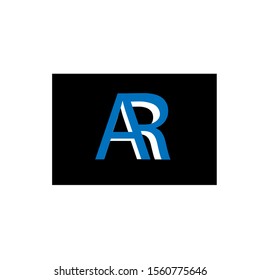 AR logo,AR vector object with black background 