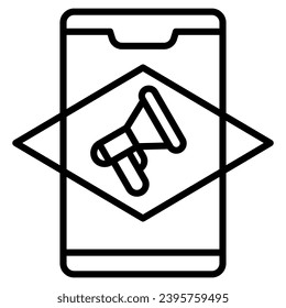 Ilustración vectorial de la línea de icono de Marketing AR