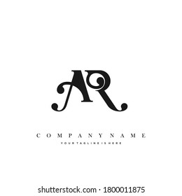 AR Minimal Luxury Initial Logo vector.