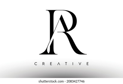 AR Minimalist Serif Modern Letter Logo in Schwarz und Weiß. Design-Symbol für das Design des kreativen Serif-Logos mit RA-Zeichen