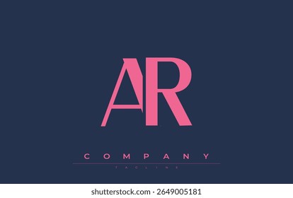 AR Modern Initials Logo Design. Branding logo with stylized initials showcasing bold design and modern aesthetic. Ideal for professional business branding or creative projects focusing on minimalistic