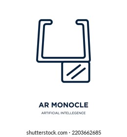 ar monocle icon from artificial intellegence and future technology collection. Thin linear ar monocle, ar camera, ai grid outline icon isolated on white background. Line vector ar monocle sign, symbol