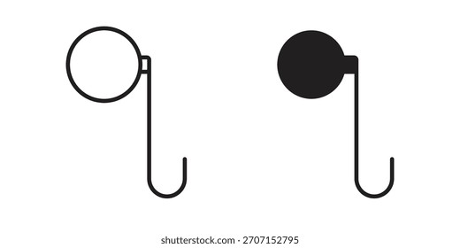 Ar monocle icon in a black stroke vector design and flat solid version on white background