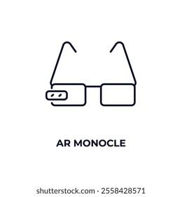 ar monocle outline icon. Linear vector from ai and tech concept. Thin line ar monocle icon isolated on white background