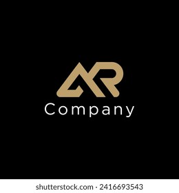 AR monogram letter logo design vector	