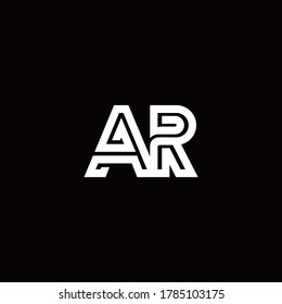AR monogram logo with abstract line design template