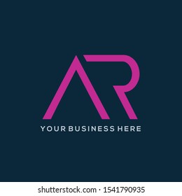 AR monogram logo.Typographic icon with letter a and letter r.Lettering icon.Alphabet initials isolated on dark background.Modern,corporate,minimalist,web style sign for company branding.