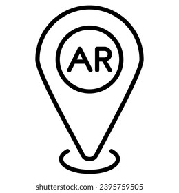 AR Navigation icon line vector illustration