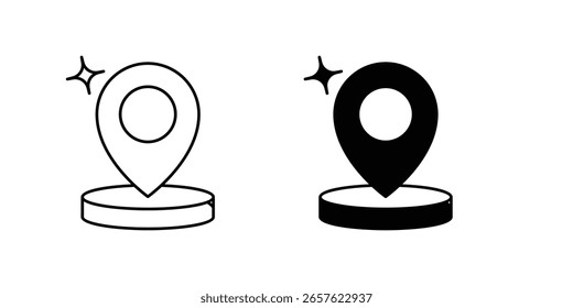 ar navigation set icon with white background vector stock illustration