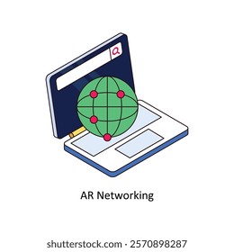 AR Networking isometric Colored illustration. EPS File stock illustration