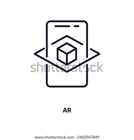 ar outline icon.  Thin line icon from artificial intelligence collection. Editable vector isolated on white background