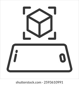 Ar Outline Icon Vector Illustration