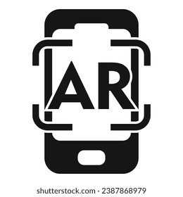 Ar phone control icon simple vector. Augmented reality. Scan digital screen