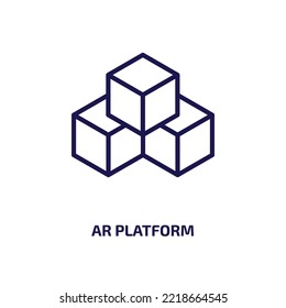 Ar Platform Icon From General Collection. Thin Linear Ar Platform, Ar, Reality Outline Icon Isolated On White Background. Line Vector Ar Platform Sign, Symbol For Web And Mobile