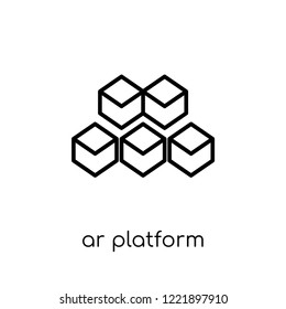 ar platform icon. Trendy modern flat linear vector ar platform icon on white background from thin line general collection, editable outline stroke vector illustration