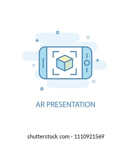 AR presentation concept trendy icon. Simple line, colored illustration. AR presentation concept symbol flat design from Augmented reality set. Can be used for UI/UX