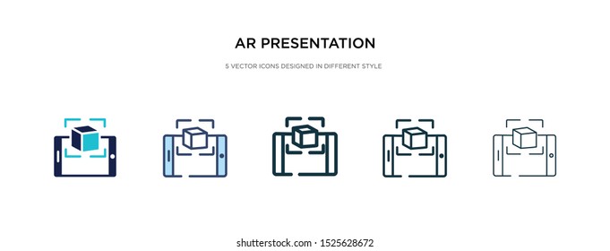 ar presentation icon in different style vector illustration. two colored and black ar presentation vector icons designed in filled, outline, line and stroke style can be used for web, mobile, ui