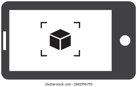 AR presentation icon on white background. Augmented reality sign. AR presentation concept symbol.