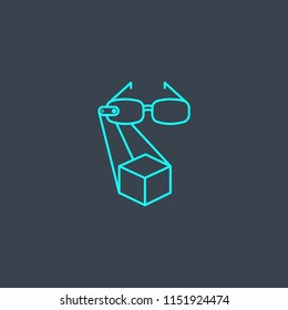 AR projection concept blue line icon. Simple thin element on dark background. AR projection concept outline symbol design from Augmented reality set. Can be used for web and mobile UI/UX