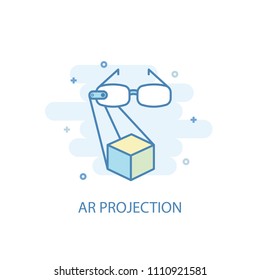 AR projection concept trendy icon. Simple line, colored illustration. AR projection concept symbol flat design from Augmented reality set. Can be used for UI/UX