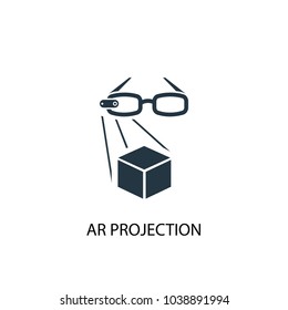 AR projection icon. Simple element illustration. AR projection concept symbol design from Augmented reality collection. Can be used for web and mobile.