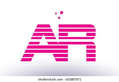 ar a r alphabet letter logo pink purple line stripe company design template creative abstract vector