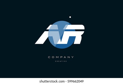 ar a r  blue circle dot big font alphabet company letter logo white design vector icon template 