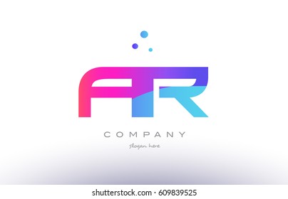 ar a r  creative pink purple blue modern dots creative alphabet gradient company letter logo design vector icon template