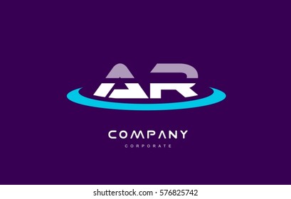 ar a r cyan magenta blue letter combination alphabet vector company logo icon sign design template 