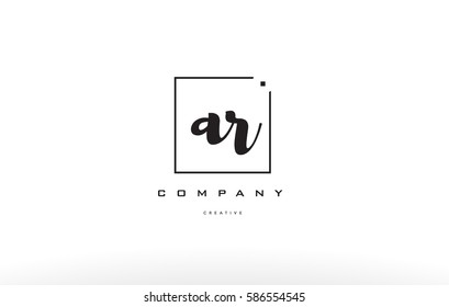 ar a r hand writing written black white alphabet company letter logo square background small lowercase design creative vector icon template 